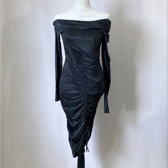 Jonathan Simkhai Standard Sabine Ruched Metallic Body-Con Dress size S - Picture 11 of 12